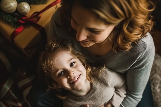 AI generated illustration of a mother and daughter together