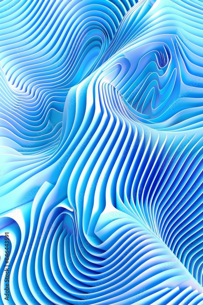 Poster Abstract blue spiral design with dynamic motion and smooth gradients, showcasing modern artistic creativity and vibrant fluid patterns, Gernerative AI