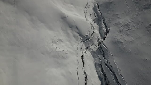 Ascending drone shot of the Otztal Alps in Tyrol, Austria.