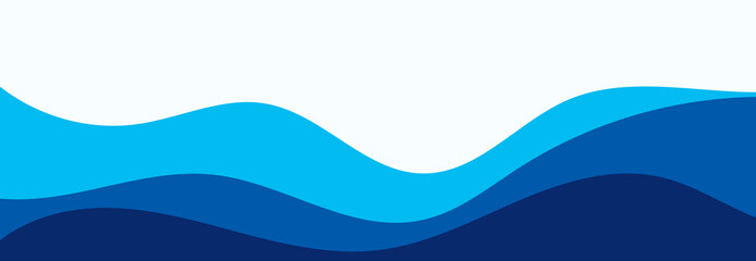 Vector-layered blue water wave banner template. Presentation template. EPS10