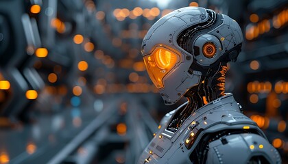 Fototapeta premium Future AI Robots at Work