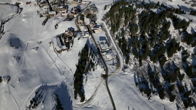 Otztal Alps and the village of Obergurgl were captured in an aerial drone shot.