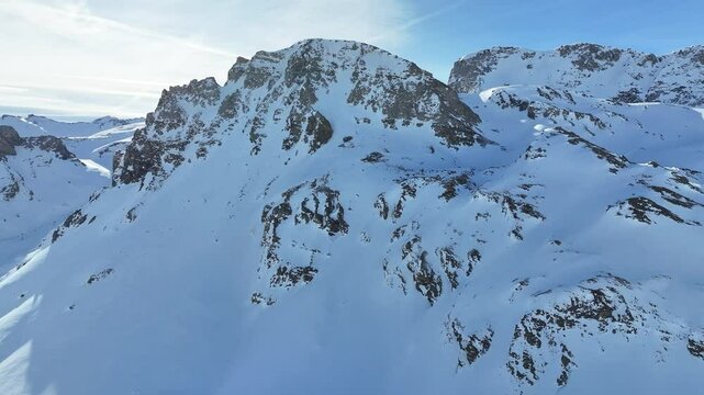 Grand Motte and Vanoise Park across the mountains of the French Alps in Tignes.