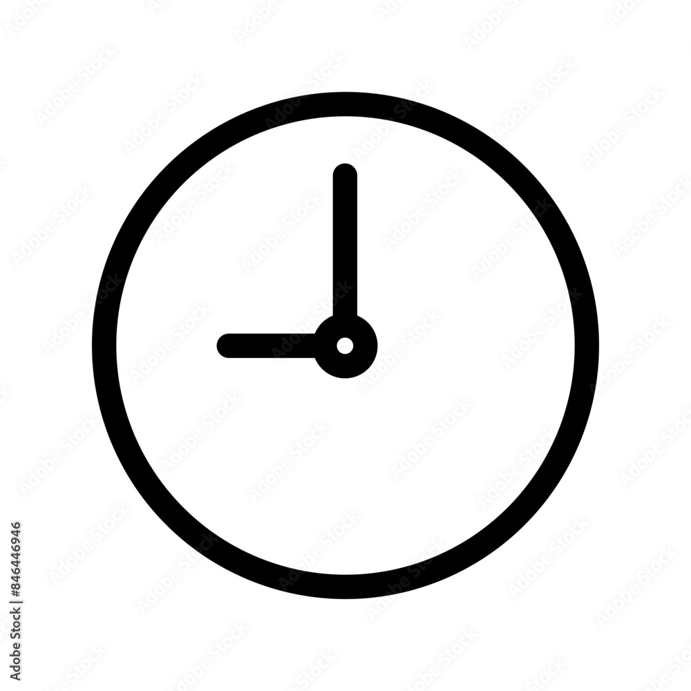 Poster Clock Icon Ideal for Time Management and Scheduling Designs