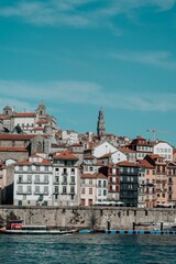 Fototapeta premium old buildings near the waterfront in the coastal city of porto