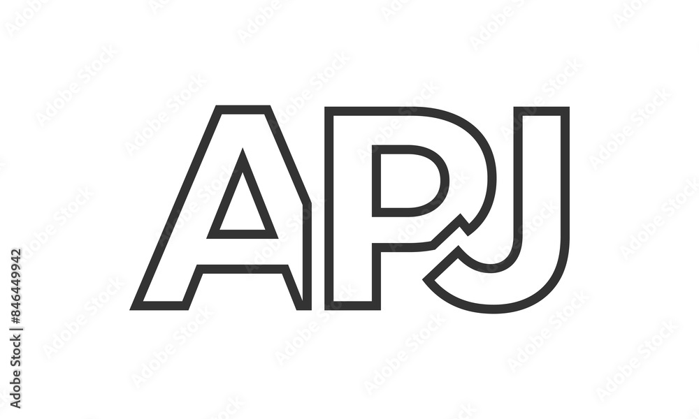 Fototapete apj logo design template with strong and modern bold text. initial based vector logotype featuring s