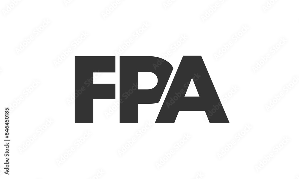 Fototapete fpa logo design template with strong and modern bold text. initial based vector logotype featuring s