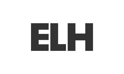 ELH logo design template with strong and modern bold text. Initial based vector logotype featuring simple and minimal typography. Trendy company identity.