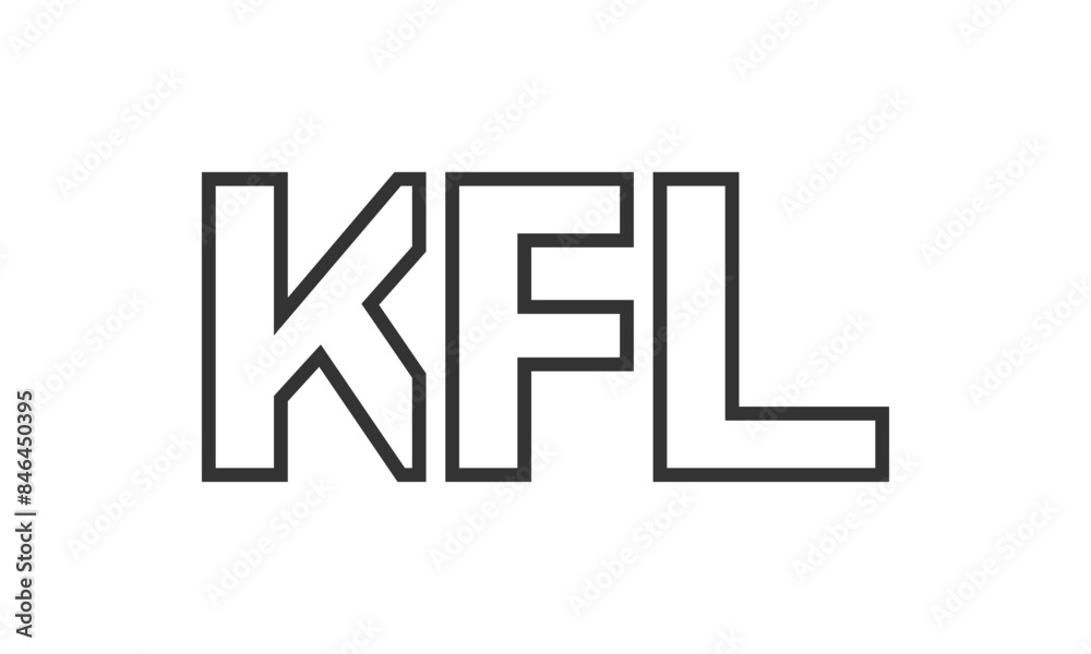 Fototapete kfl logo design template with strong and modern bold text. initial based vector logotype featuring s