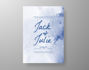 Wedding invitation with abstract watercolor background