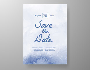 Wedding invitation with abstract watercolor background