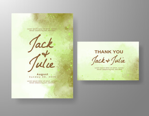 Wedding invitation with abstract watercolor background