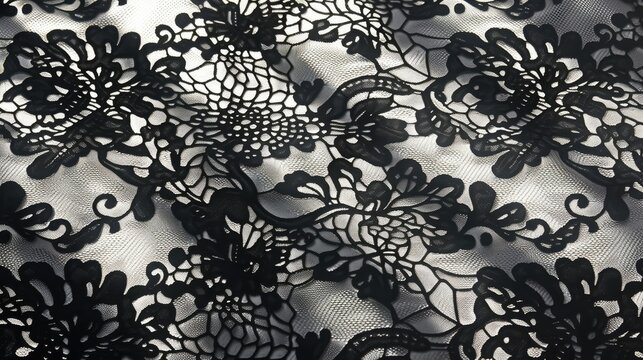 Intricate lace pattern casting shadows