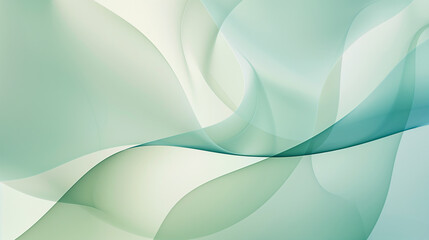 Abstract green and white wavy shapes background, abstract art concept.  Background with copy space
