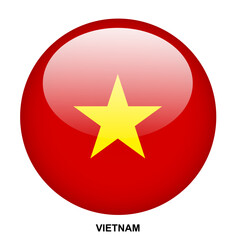 VIETNAM flag button on white background