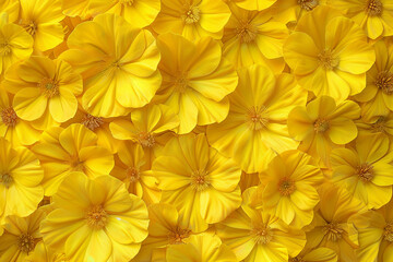 Generative AI Image of Blooming Yellow Flowers Pattern Background in Spring Season