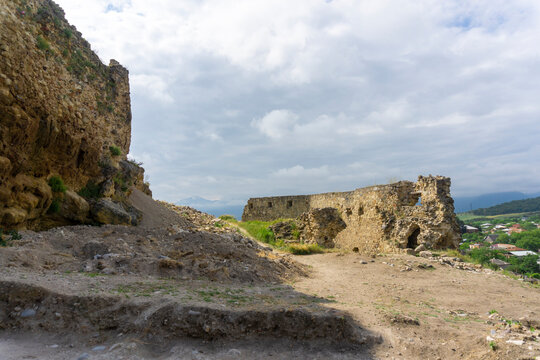 Ruined walls with loopholes inside of Surami fortress