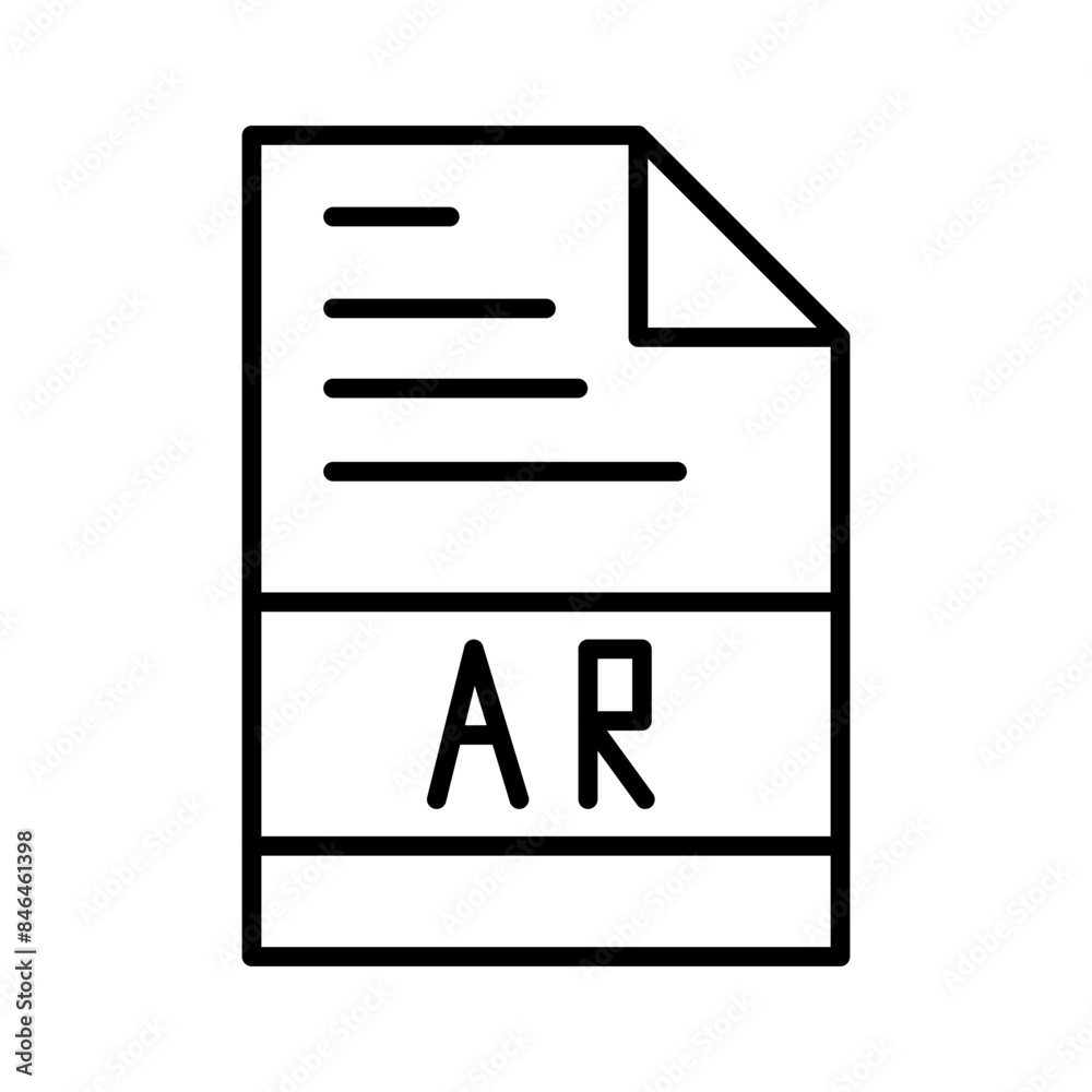 Poster ar file document icon ideal for augmented reality and digital files