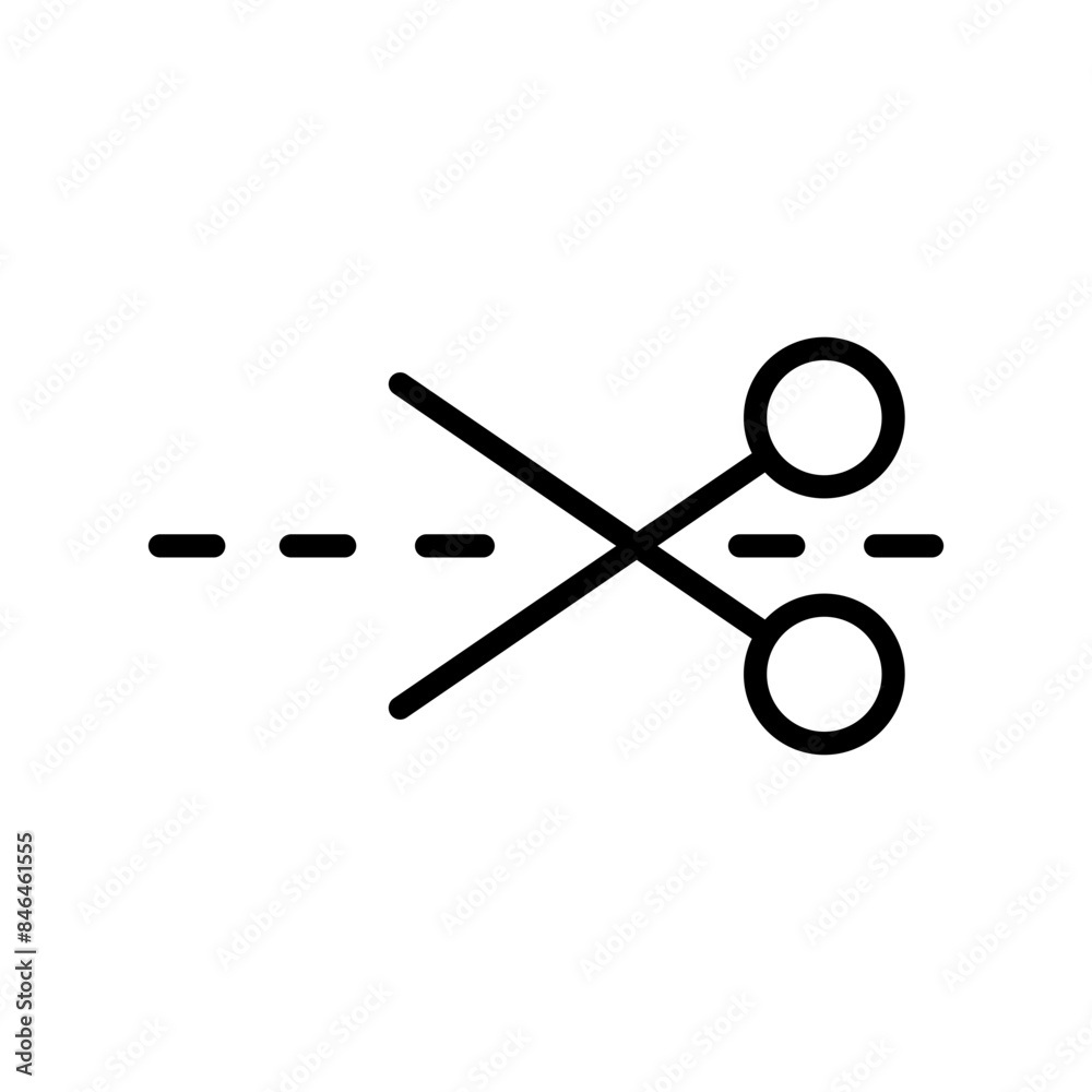 Poster scissors with cut lines icon ideal for crafting and diy projects