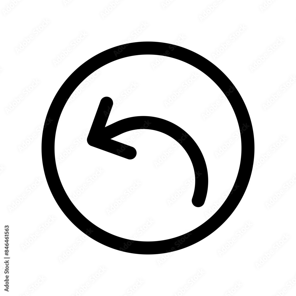 Poster Undo Arrow Sign Icon Perfect for Editing and Correction Themes