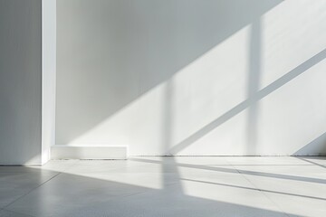 Sun shines through windows, casting shadow on floor