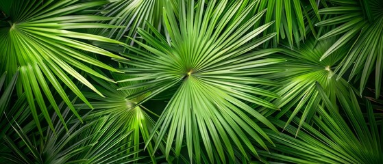 Green Palm Leaves Background.