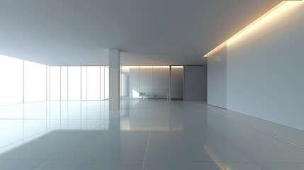 Fototapeta premium Minimalist white room with sleek design