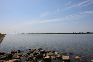 利根川下流の風景。