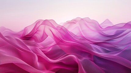 Abstract 3D Digital Waves in Pink and Purple: Depth and Texture Enhanced

