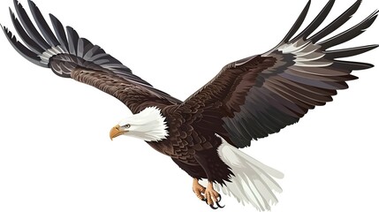 Obraz premium Eagle flying on white background