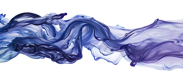 Abstract blue and purple smoke swirling on a white background, perfect for modern art, websites, or print materials.