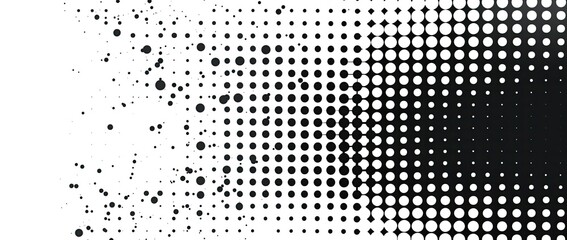 Polka dot pattern with keywords on white background