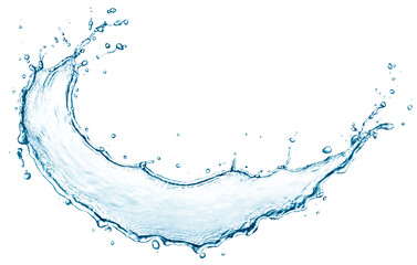 Blue water splash isolated