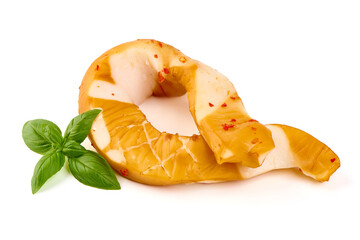 Cold smoked squid, isolated on a white background