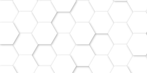 White luxury hexagons abstract background .white hexagon futuristic technology honeycomb pattern vector design .