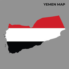 Yemen flag map vector design illustration.
