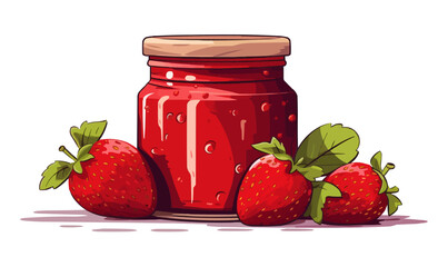 strawberry jam vector flat minimalistic isolated vector style illustration