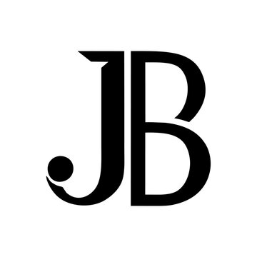 Minimalist logo design with the letters J and B in a stylish font on a white background