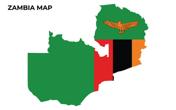 Zambia flag map vector design illustration.