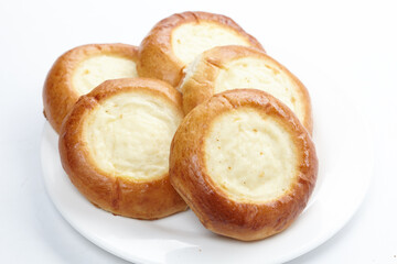 sweet bun on the white