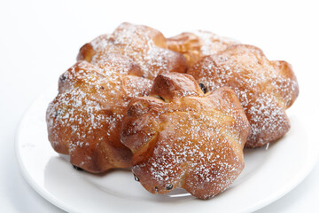sweet bun on the white