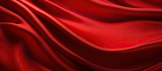Closeup copy space image of a vibrant red cloth background creating a festive and captivating backdrop