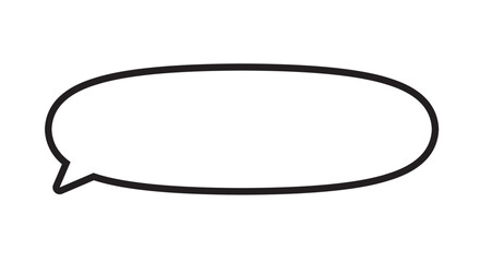 丸いふきだし　左下　横長　モノクロ　白黒　線画　シンプル　イラスト　素材