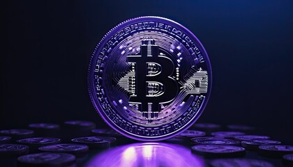 Bitcoin Blockchain: Digital Mining Technology Wallpaper Banner.