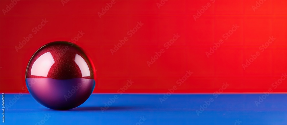 Poster the image features a stunning blue christmas ball placed on a vibrant red background creating a capt