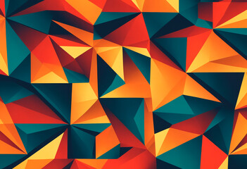 Obraz premium Abstract Orange and Teal Triangle Pattern
