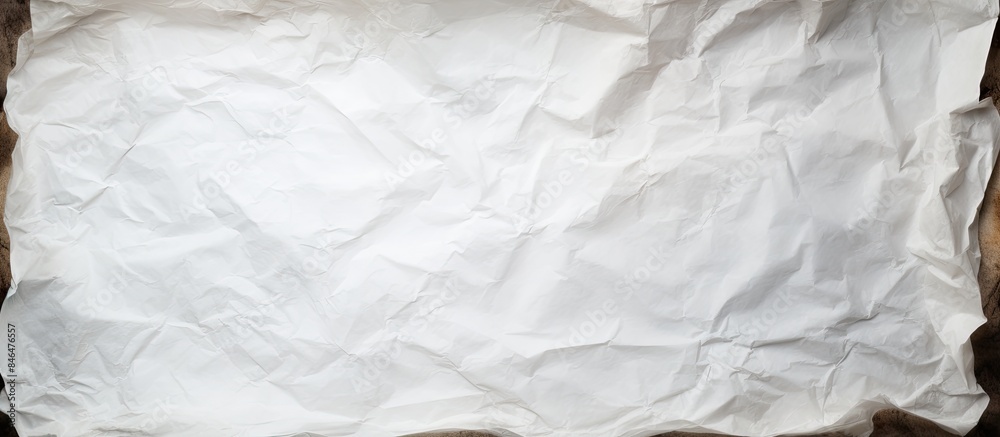 Aufkleber White background with a top view of a crumpled paper featuring dark burnt borders There is ample space for text in the image