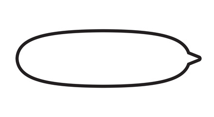 丸いふきだし　右　横長　モノクロ　白黒　線画　シンプル　イラスト　素材