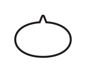 丸いふきだし　上　モノクロ　白黒　線画　シンプル　イラスト　素材