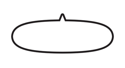 丸いふきだし　上　横長　モノクロ　白黒　線画　シンプル　イラスト　素材